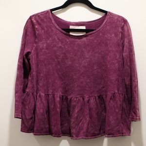 FP Plum Peplum Long Sleeve